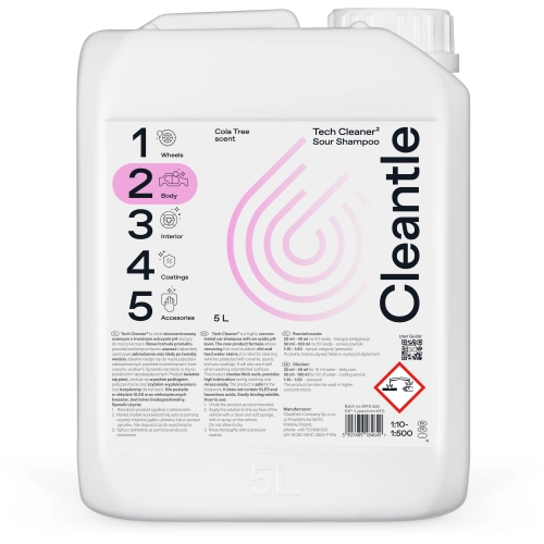CLEANTLE TECH CLEANER 5L kwaśny szampon do mycia auta